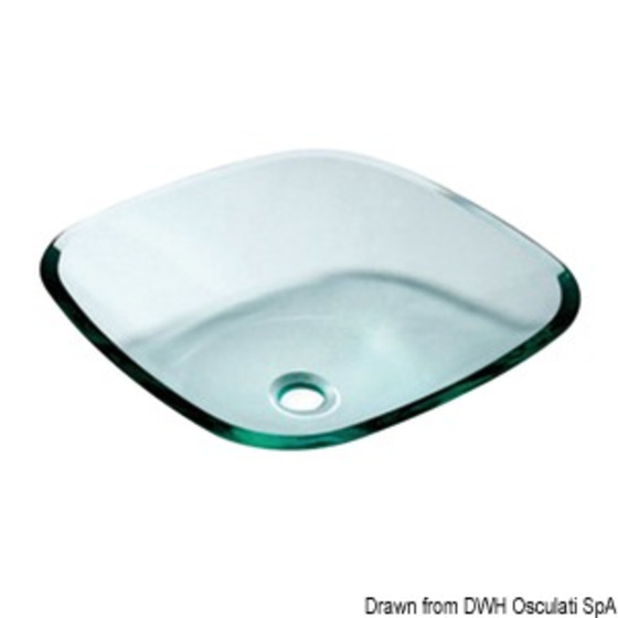 Osculati Square Sink With Rounded Edgesclear Glass