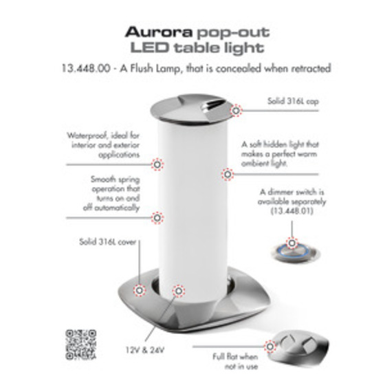 Lampe de table LED rétractable Aurora Osculati