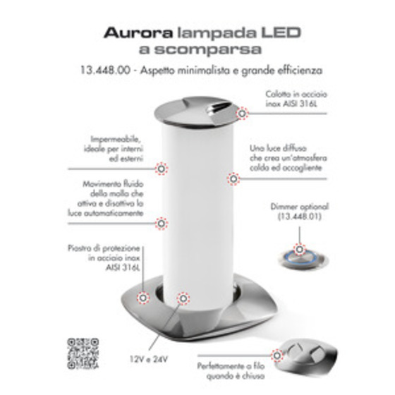 Lampe de table LED rétractable Aurora Osculati