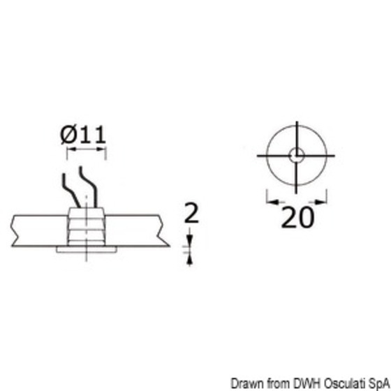 Osculati Apus-r Led Courtesy Light For Recess Mounting - Frontal Orientation