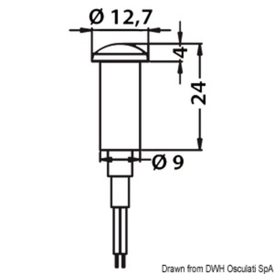 Osculati Lampe de balisage LED encastrée - Avant