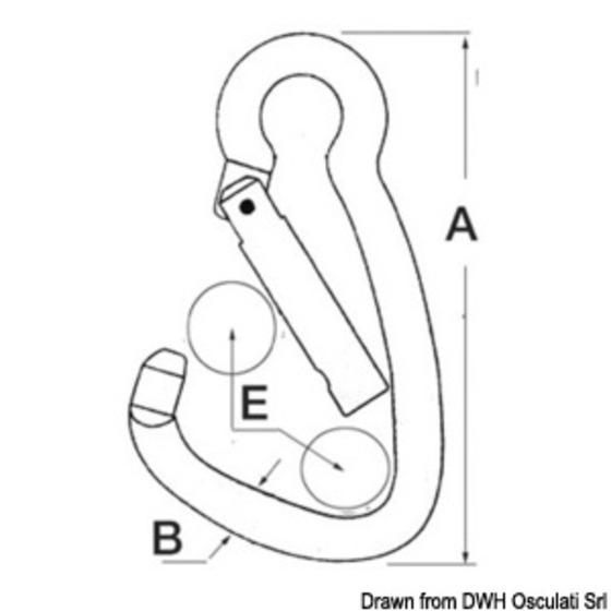 Mousqueton Osculati à grande ouverture en acier inoxydable