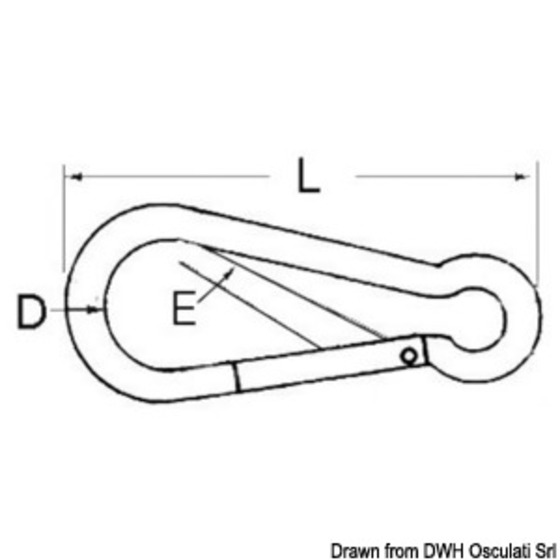 Osculati-Karabiner aus Edelstahl Aisi 316 mit Verschluss ohne Vorsprung