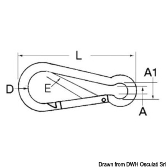 Mousqueton Osculati en acier inoxydable Aisi 316 poli miroir