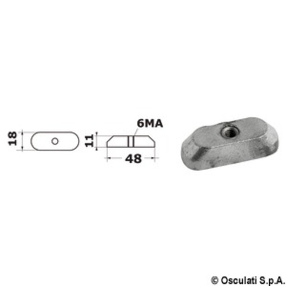 Placa Osculati 6/15 Hp 4 Tiempos Con Rosca M6