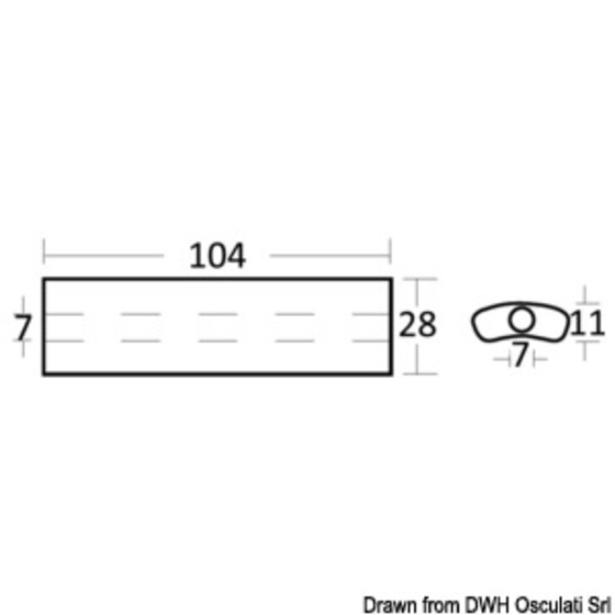 Osculati Zinc Plate With 104x28-mm Passing-through Hole