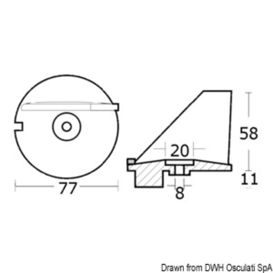 Osculati Anode Fin For 60/70/140 Hp