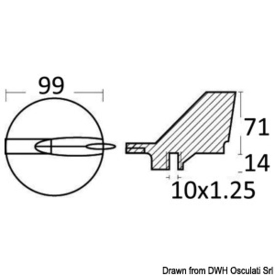 Osculati Pinna Direzionale Per Yamaha 225/300 PS