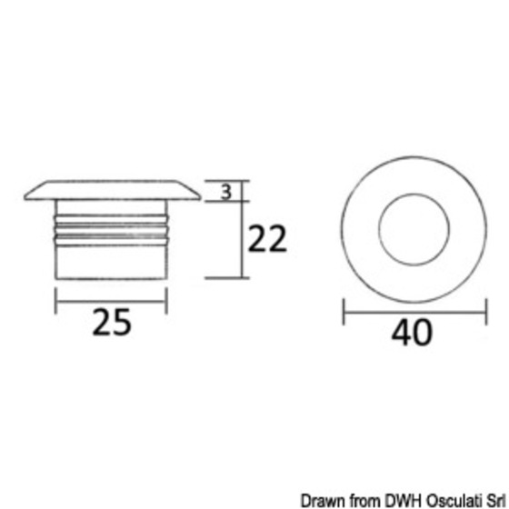 Osculati Led Ceiling Light For Recess Mounting - Frontal Orientation