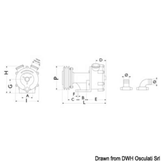 Osculati Bronze Self-priming Impeller Pump With Electromagnetic Clutch