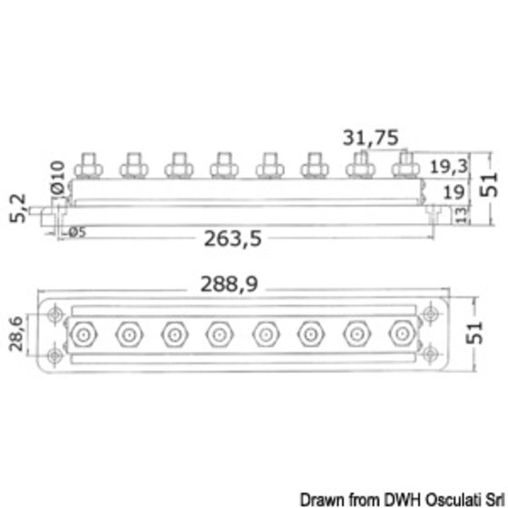 Osculati Bus-bar Electric Terminal Board