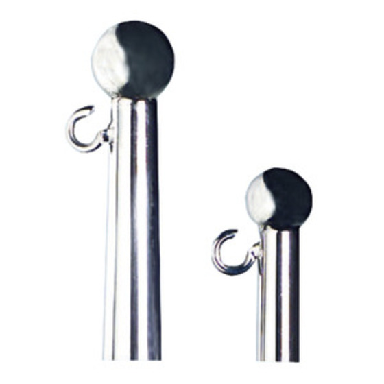 Osculati Mirror Polished Stainless Steel Flagstaff With Hook Flag Fitting