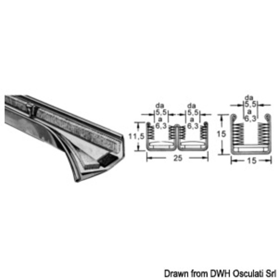 Osculati Profilo Guida Vetri Scorrevoli Resistente Agli Agenti Atmosferici Stand-pro