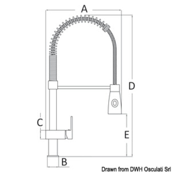 Osculati Square Spray Mixer For Kitchen