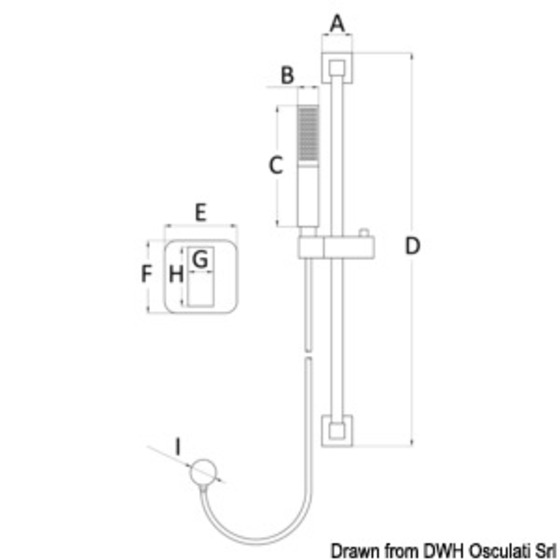 Osculati Square Shower Rail (single-control Rail)