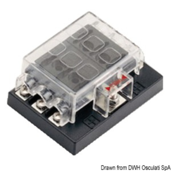 Osculati Standard Blade Fuse Holder Box With Common Positive