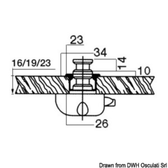 Loquet Osculati pour portes et portes