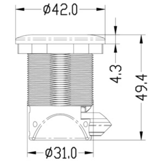 Loquet à bouton-poussoir Osculati