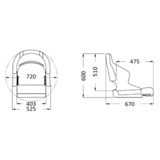 Osculati Ergonomic Padded Seat With H52 Flip-up Bolster