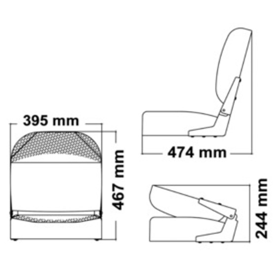 Osculati Seat With Foldable Backrest