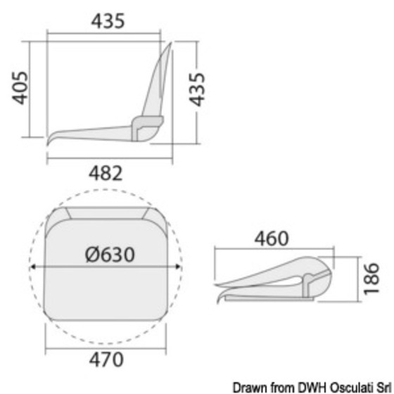 Osculati Seat With Foldable Backrest And Pull-out Padding