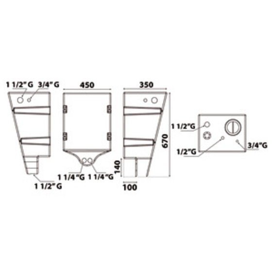 Osculati Waste Water Tankfor Bulkhead Mounting