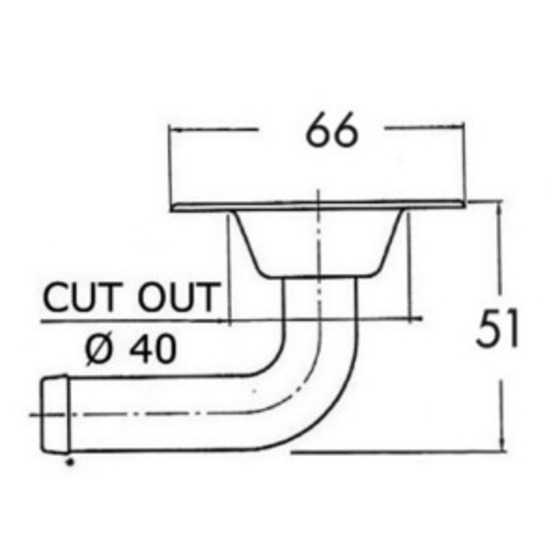 Osculati 90° Fuel Vent Made Of Stainless Steel Wire