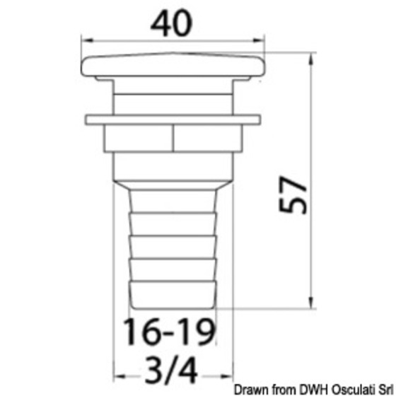 Osculati Full Flush Chromed-brass Fuel Vent