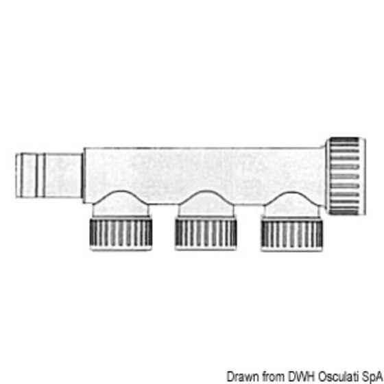 Osculati Hydrofix-Armaturensystem für Wassersysteme, geeignet für eine maximale Temperatur von 70 °C