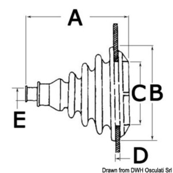 Presse-étoupe en caoutchouc anti-sel Osculati Dutral