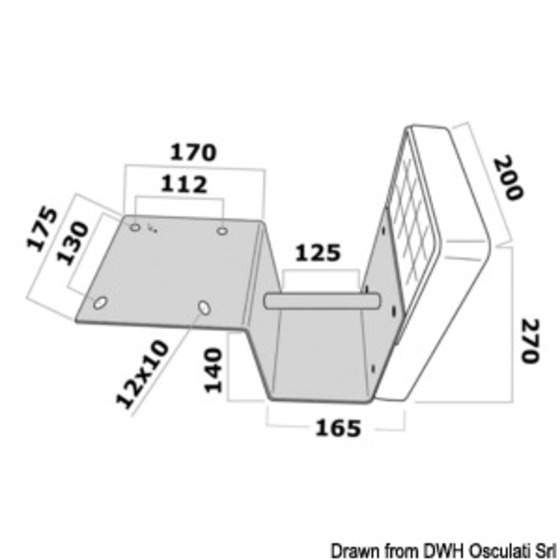 Osculati Auxiliary Outboard Engine Bracket For Stern Mountingreduced Fit Model