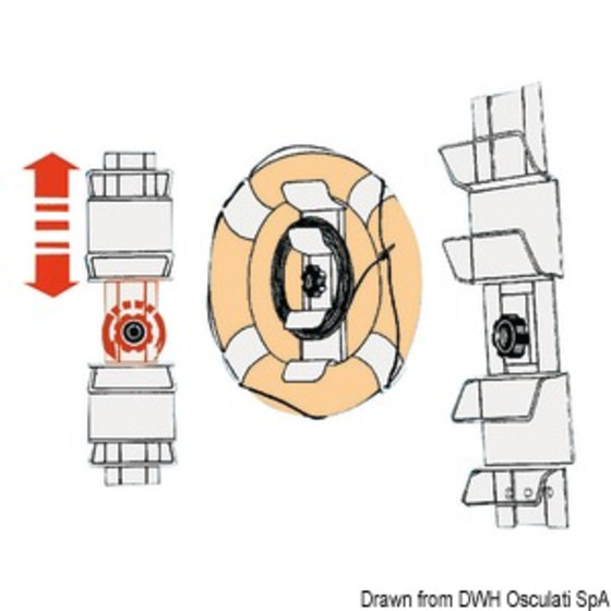 Osculati Adjustable Bracket For Ring Lifebuoys And Installation Kit