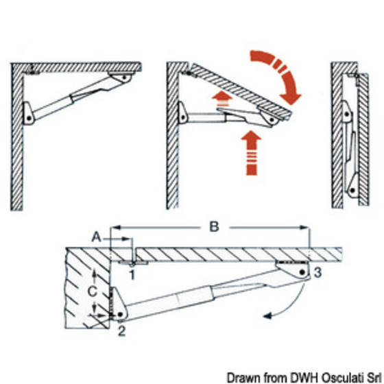 Osculati Rakego Foldable Arm For Tables