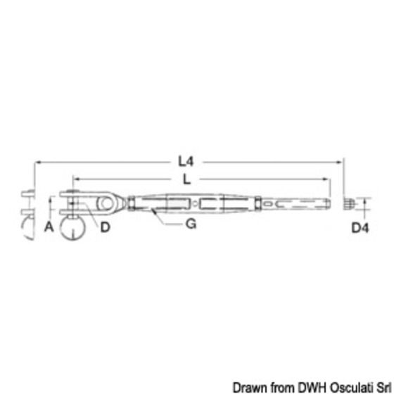 Osculati Rigging Screws With Articulated Jaw And Press-fitting Terminal