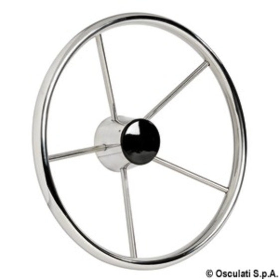 Osculati Mirror Polished Stainless Steel Steering Wheels Fitted With 5 Spokes