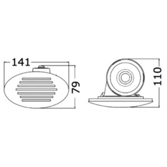 Trompette rétractable encastrable Osculati avec diffuseur escargot