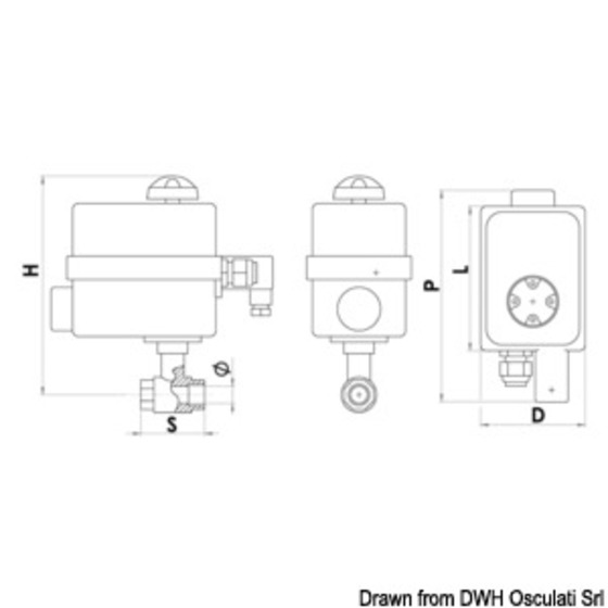 Válvula de bola con control remoto Osculati PN40