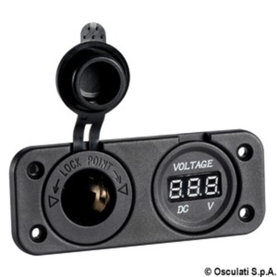 Osculati Digital Voltmeter/ampere Meter And Sockets For Recess Mounting