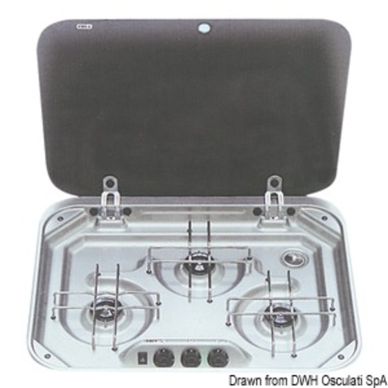 Smev Stainless Steel Hob With Smoke Tempered Glass Lid