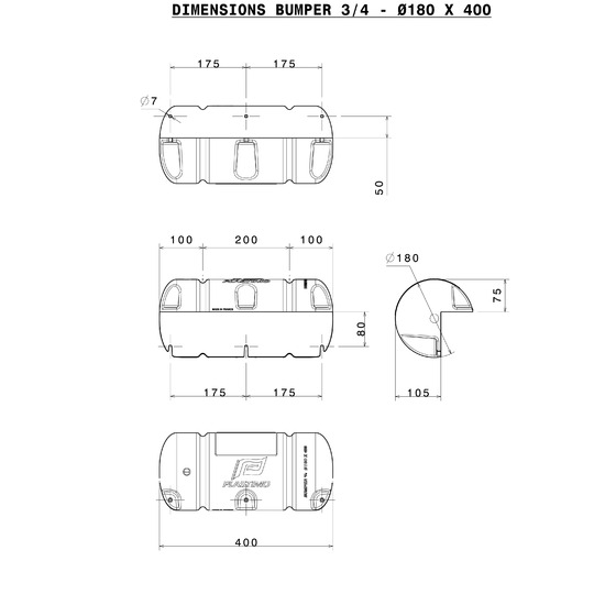 Plastimo Bumper 3/4 Dritto