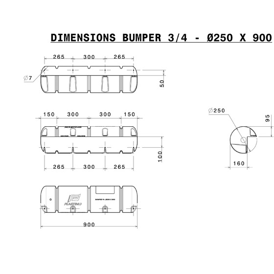 Plastimo Bumper 3/4 Dritto