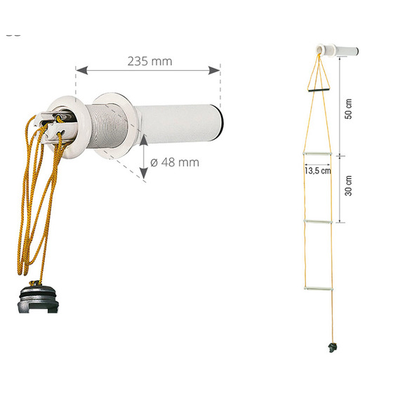 Plastimo Sicherheits-Einbauleiter mit 3 Stufen