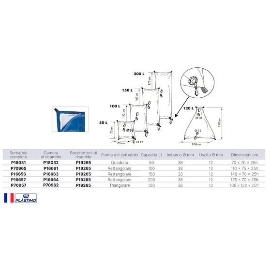 Plastimo Serbatoio Acqua Flessibile Lt.100