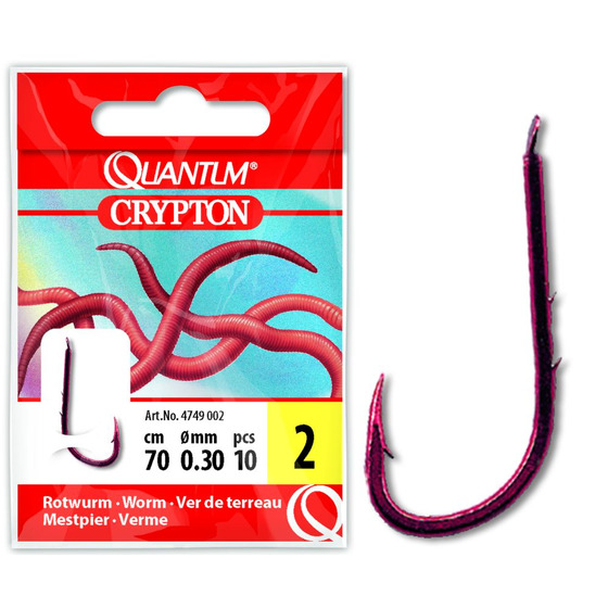 Quantum Crypton Red Worm Hook-to-nylon