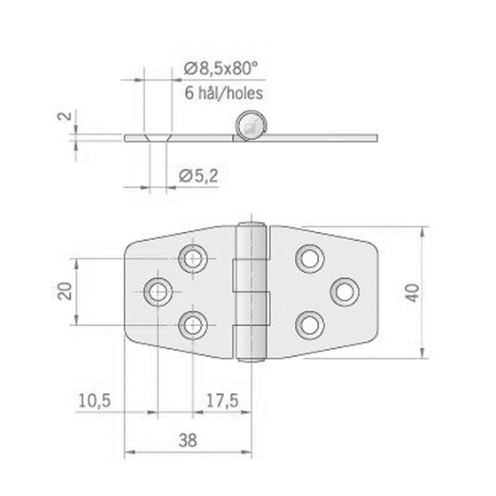 Roca Ab Hinge Mm.76x40