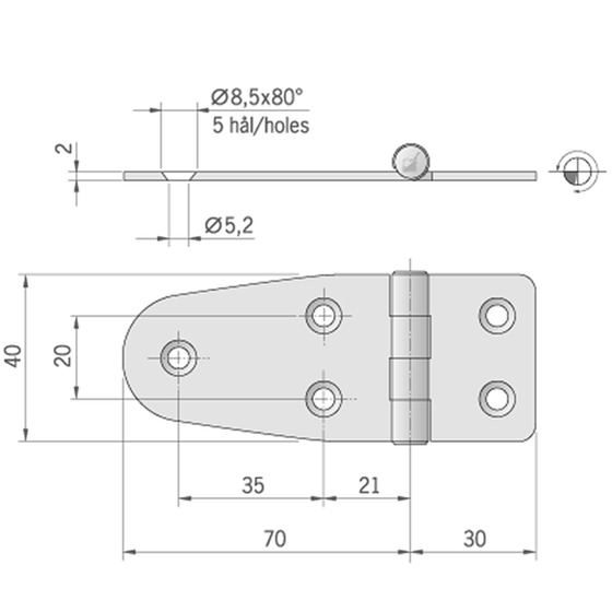 Roca Ab Cerniera Mm.100x40