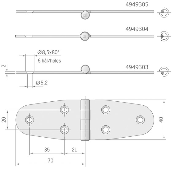 Roca Ab Hinges Mm.140x40