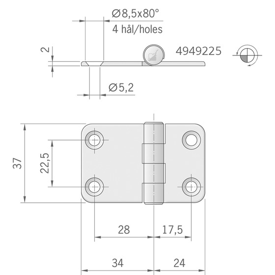 Roca Ab Cerniera Mm.58x37