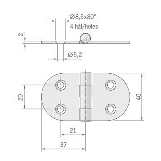 Roca Ab Cerniera Mm.74x40