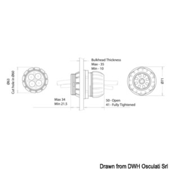 Scanstrut Watertight Bulkhead Fairlead For Large Cables